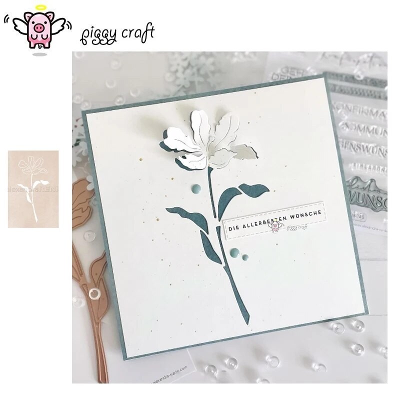 

Piggy Craft metal cutting dies cut die mold Flowers background Scrapbook paper craft knife mould blade punch stencils dies