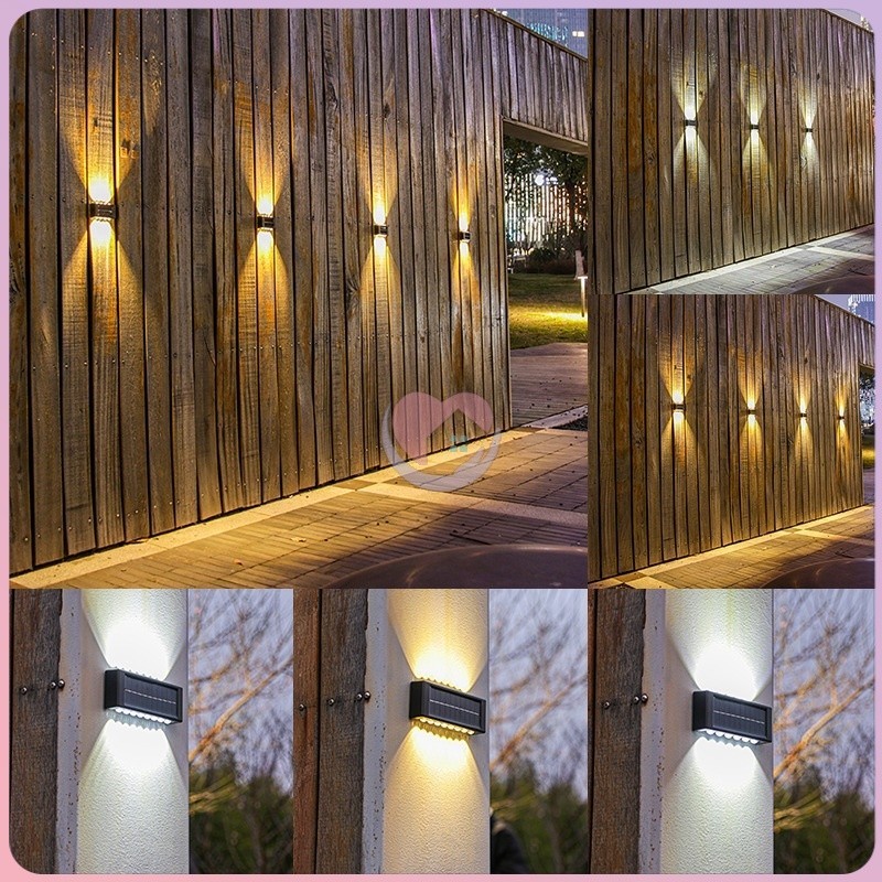 16 Led lampu dinding outdoor tenaga surya lampu hias taman lampu tiang teras rumah lampu teras minim