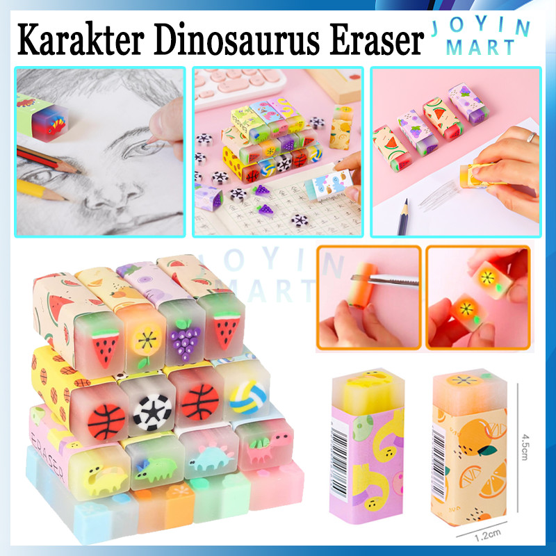 

Karakter Dinosaurus Eraser/Penghapus Fruit Lucu/ Eraser Hapusan Pensil Motif Buah 1 Pcs