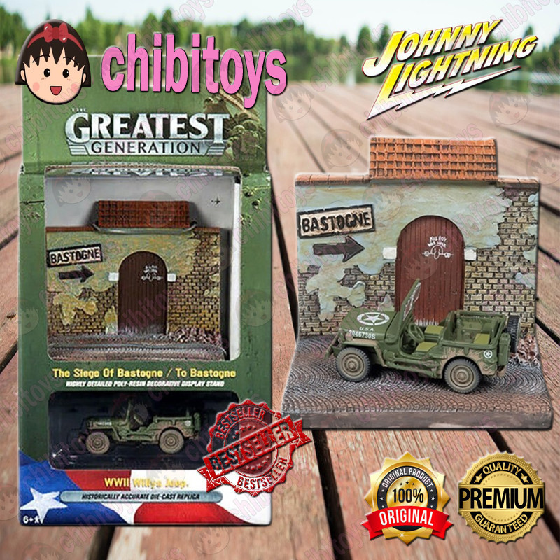 Johnny Lightning The Siege Of Bastogne Wwii Willys Jeep With Diorama Display Resin Original