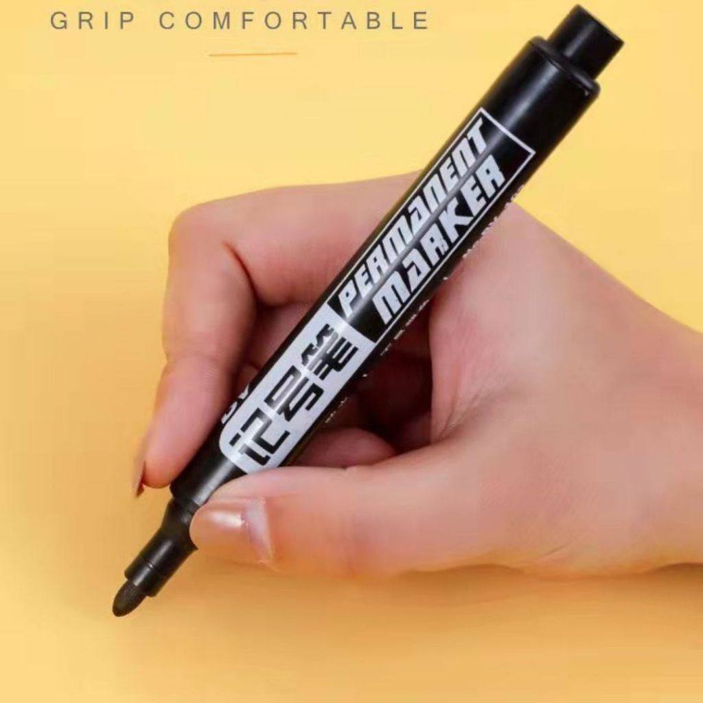 

GS - (1pcs) Spidol Permanen Marker Hitam Cepat Kering Waterproof Anti Air STY7044