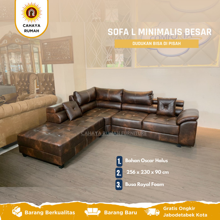 SOFA L MINIMALIS BESAR - SOFA RUANG TAMU - CAHAYA RUMAH FURNITURE