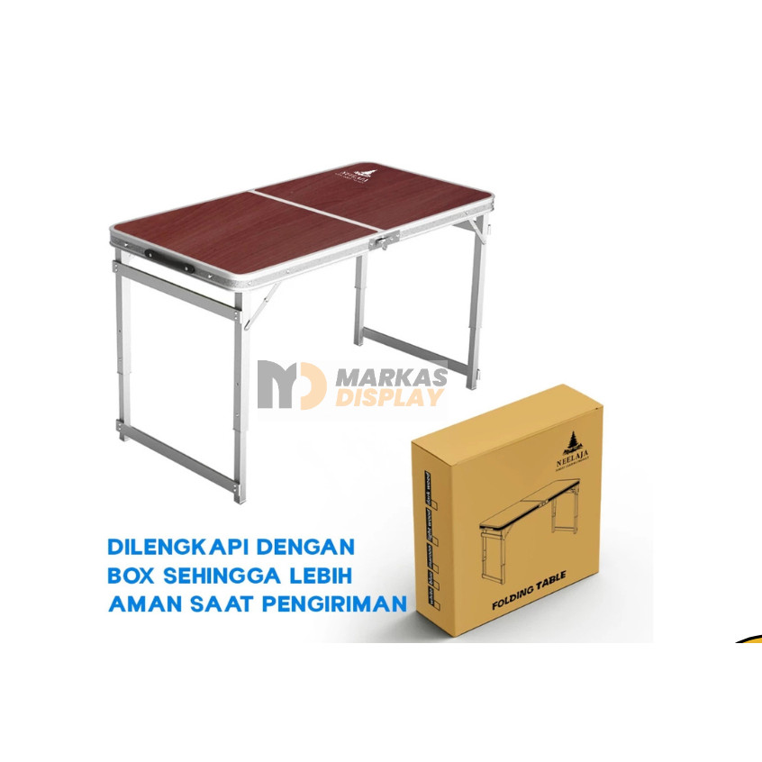 Meja Koper Kaki Kotak Lipat Multifungsi Kokoh
