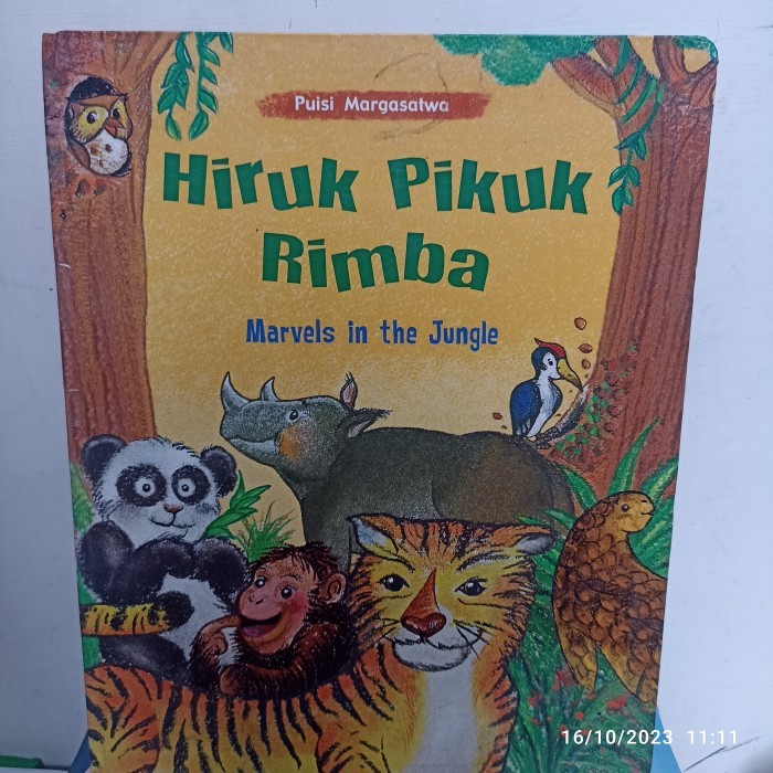 buku anak bilingual puisi margasatwa hiruk pikuk rimba 34hal berwarna