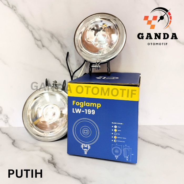 FOGLAMP / LAMPU TEMBAK MOBIL MODEL BULAT 3 INCH LOWIN 199  - UNIVERSAL - Kuning