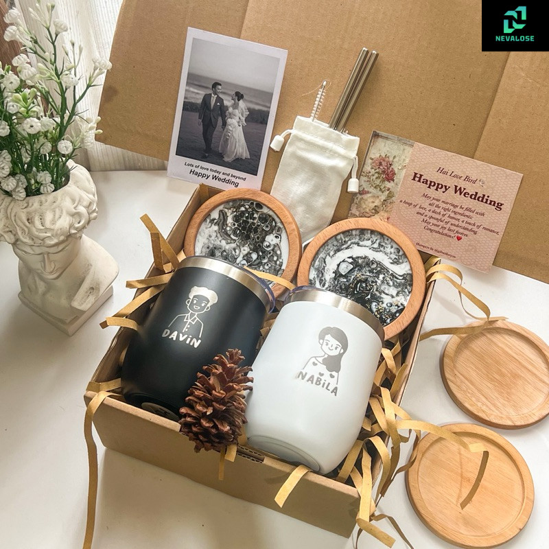 GIFTSETFORYOU HAMPERS COUPLE HADIAH PERNIKAHAN/ HAMPERS TUMBLER COUPLE CUSTOM / WEDDING GIFT/ HAMPER