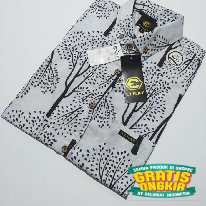 TKP/kemeja motif pria | Hem surfing murah | Baju distro - bunga1, M/ bsar jumbo mantel jashujan
