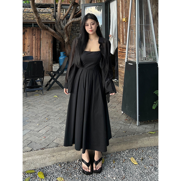 Aroana Sedikit gemuk baru dress wanita big size ramping rempah gadis seksi backless suspender gaun w