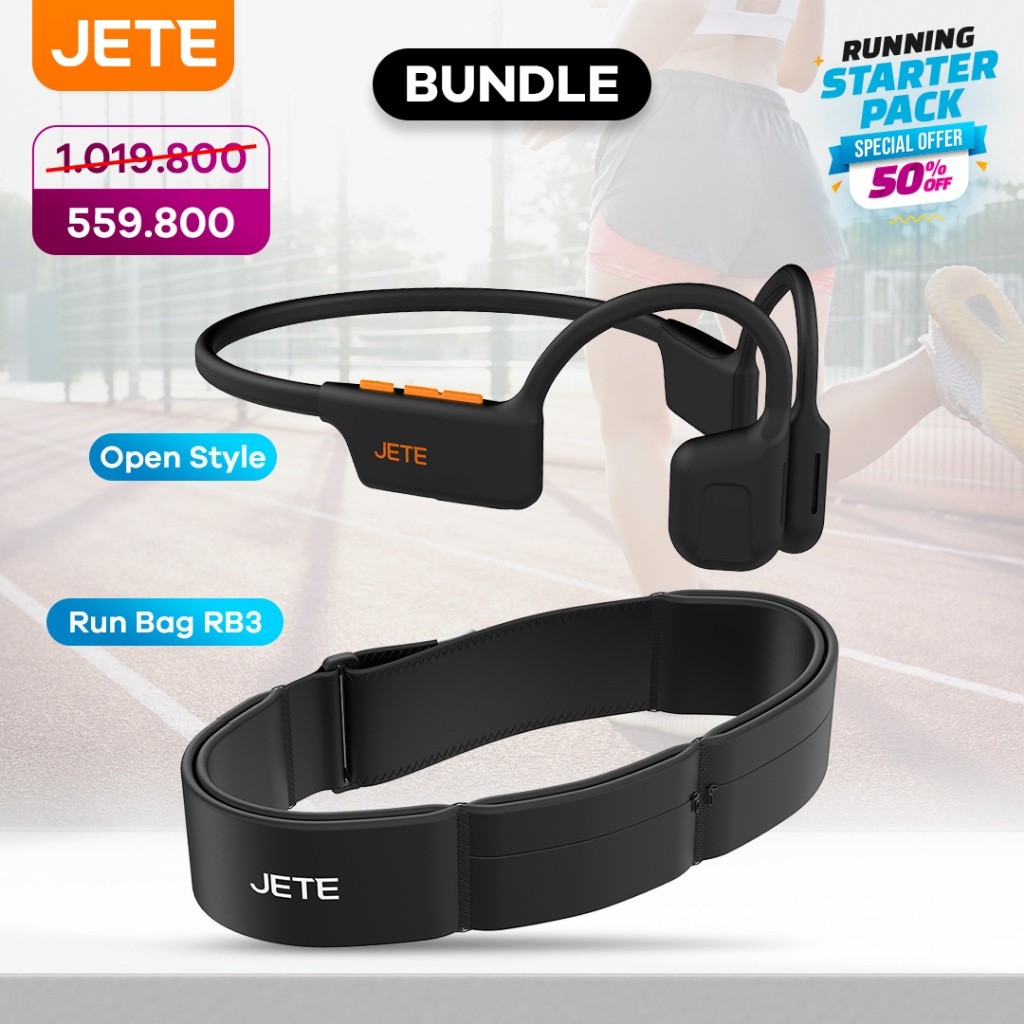 Bundling Headset Bluetooth Sport JETE Open Style With IPX4 OpenStyle + Runbag RB3