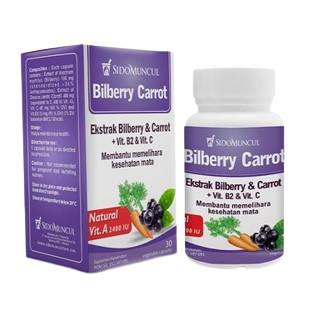Bilberry Carrot Sidomuncul 30 Kapsul Betacaroten Vitamin Mata Vit A - Pharma Mart
