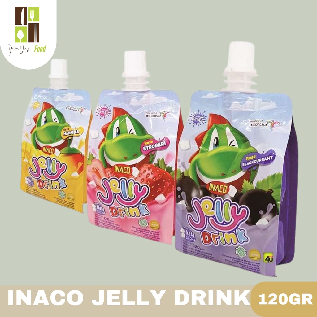 

Inaco Jelly Drink / Jelly Nata De Coco Rasa Strawberry / Mangga / Blackcurrant Kemasan Pouch 120gr 1pc