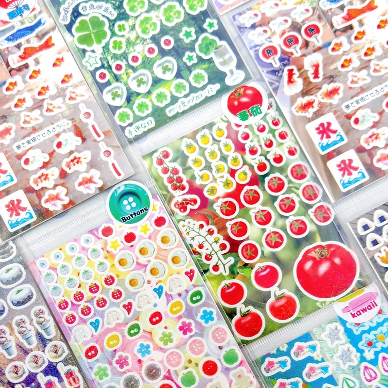 

8 Style 3Pcs/bag Y2K Japanese Sticker Handbook Scrapbook Phone Case Camera Luggage DIY Kawaii Decoration Sticker Gift