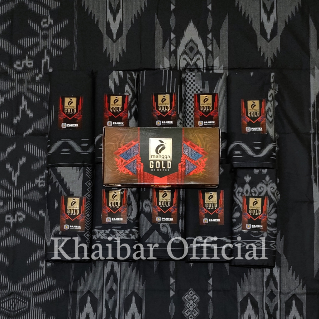 GROSIR 10PCS - KHUSUS HITAM KEMBANG SARUNG MANGGA GOLD KEMBANG CAP MANGGA GOLD MOTIF TERBARU PAJITEX