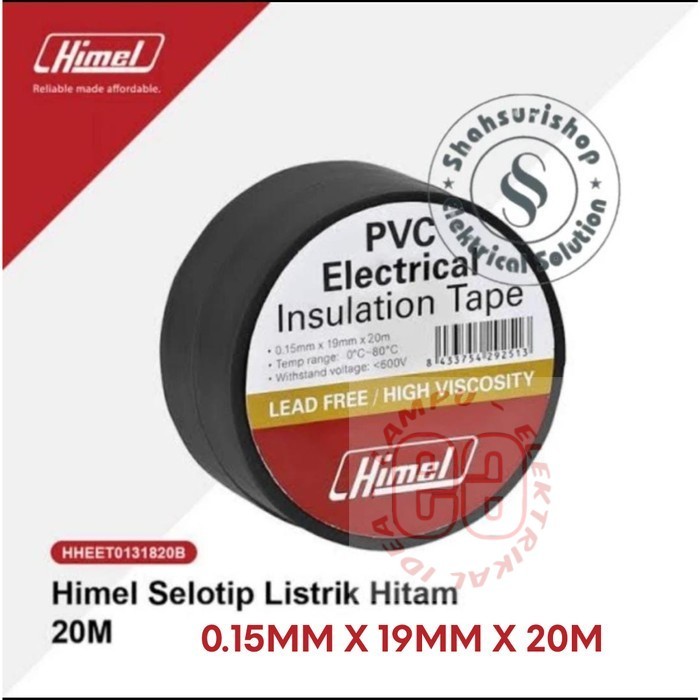 

HIMEL ISOLASI LISTRIK HITAM 0.15MM X 19MM X 20M SELOTIP SOLASI LISTRIK Murah Berkwalitas