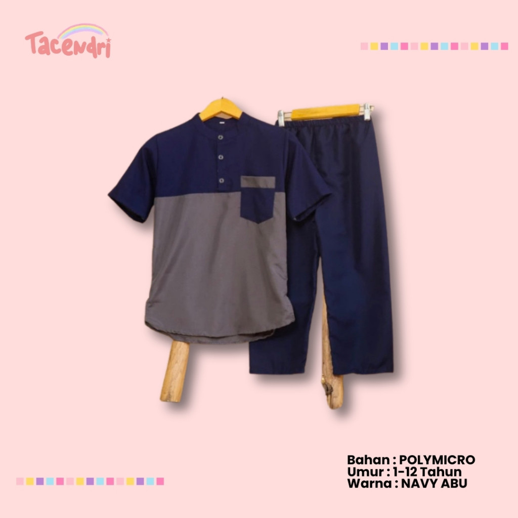 Tacendri Setelan Koko Aiman Edisi Ramadhan Fashion Muslim Anak Laki-laki Usia 1-12 Tahun