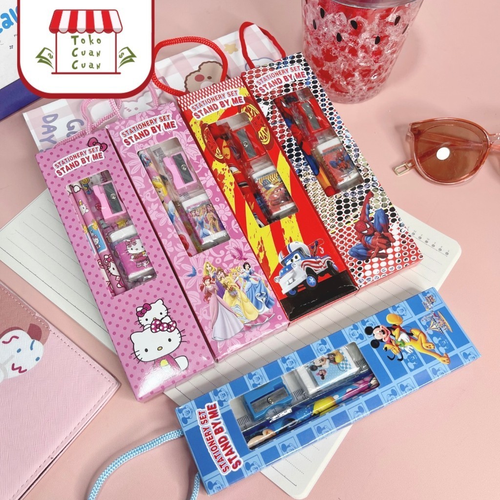 

TCC Stationery Set STAND BY ME 5in1 Box Set Alat Tulis Paket Goodiebag TERMURAH Karakter Frozen Mickey Cars
