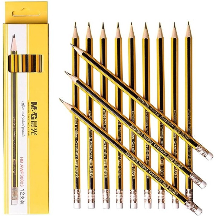 

M&G Pensil HB Black-Yellow / Pensil M&G HB Hitam Kuning / Pensil Kayu HB M&G AWP30871 12pcs