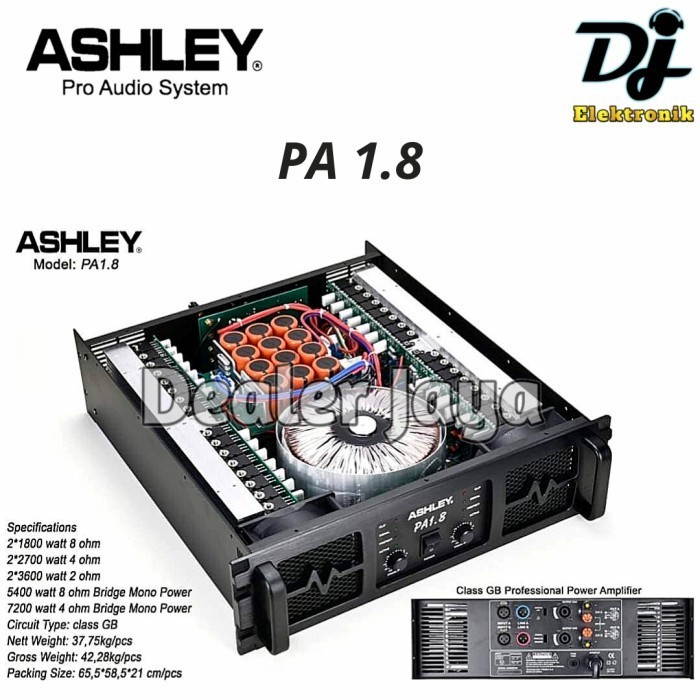 Power Amplifier Ashley PA 1.8 / PA1.8 - 2 channel