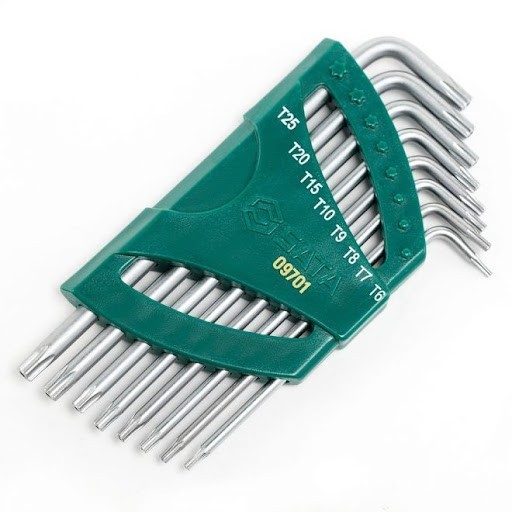 SATA KUNCI L BINTANG 8 PCS LUBANG - TAMPER T6-T25 - 09701