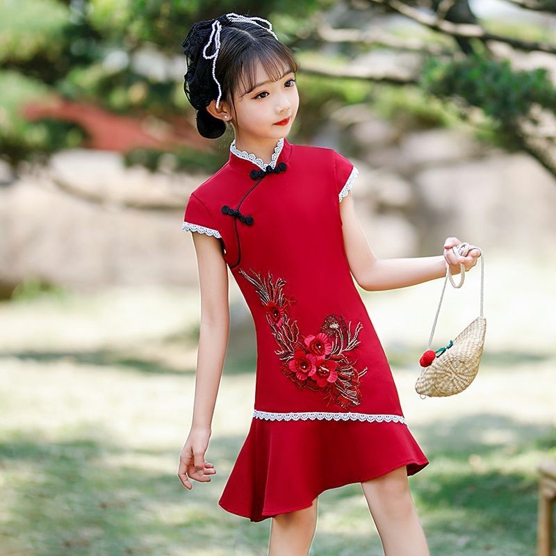 New girl's cheongsam dress, Hanfu princess dress