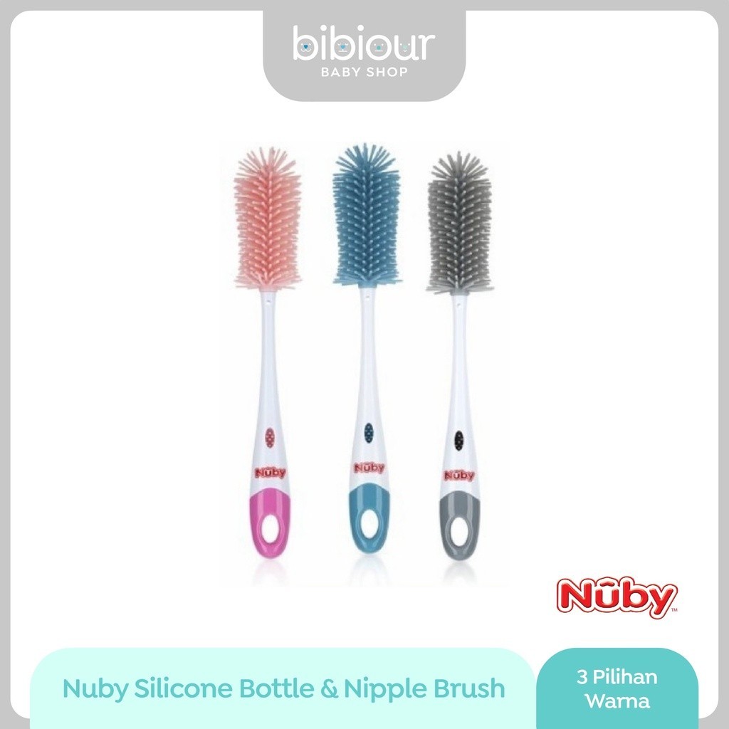 Nuby Silicone Bottle & Nipple Brush - Sikat Botol Bayi