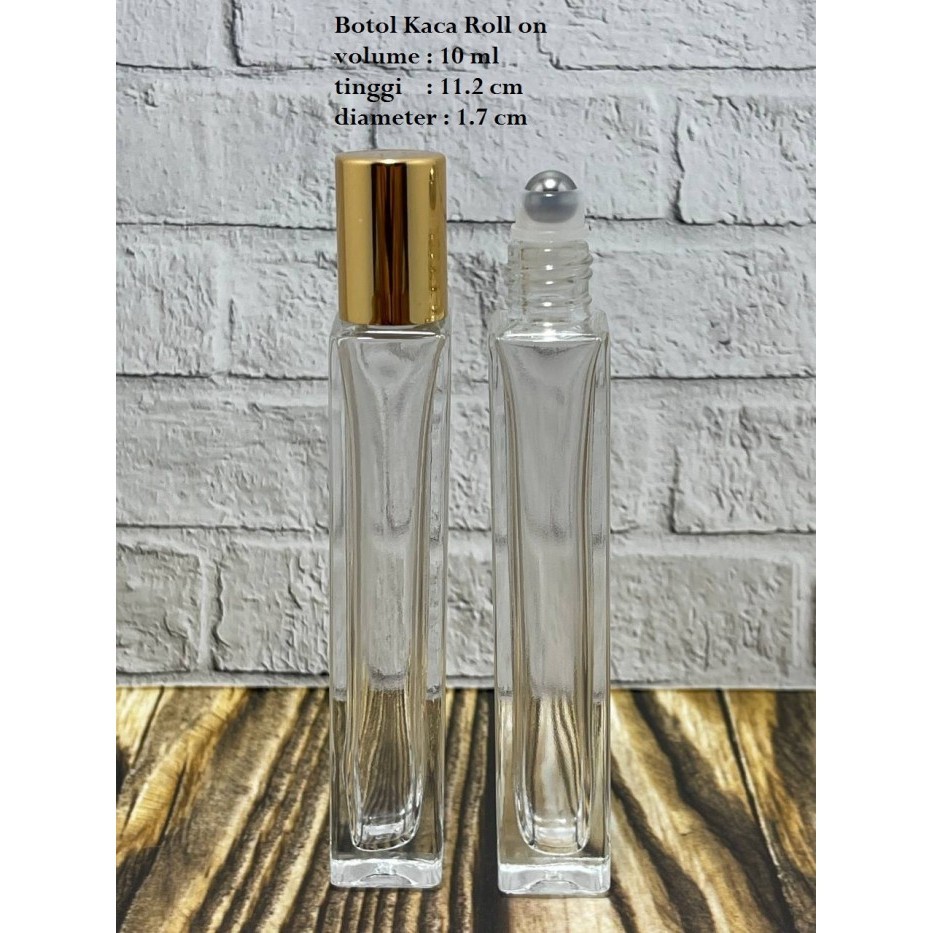 botol roll on 10ml kaca tebal kotak bola stainless travel size parfum