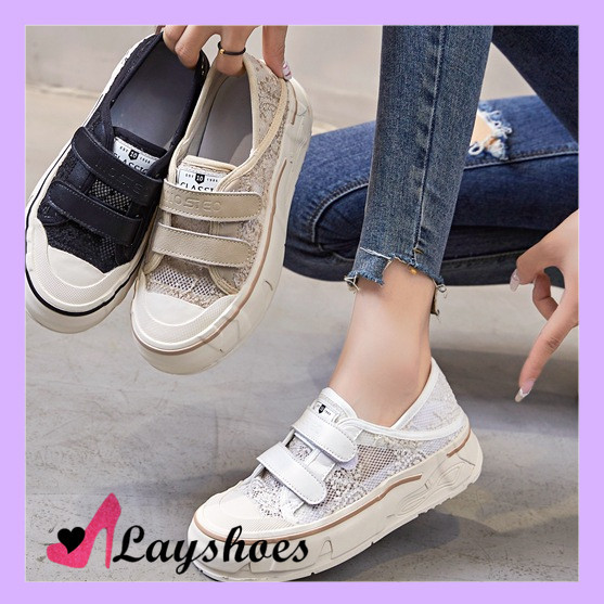 LAYSHOES SEPATU AESTHETIC Sepatu Sneakers Perempuan Import ala Korea Sneaker Rajut Wanita Spatu Casu