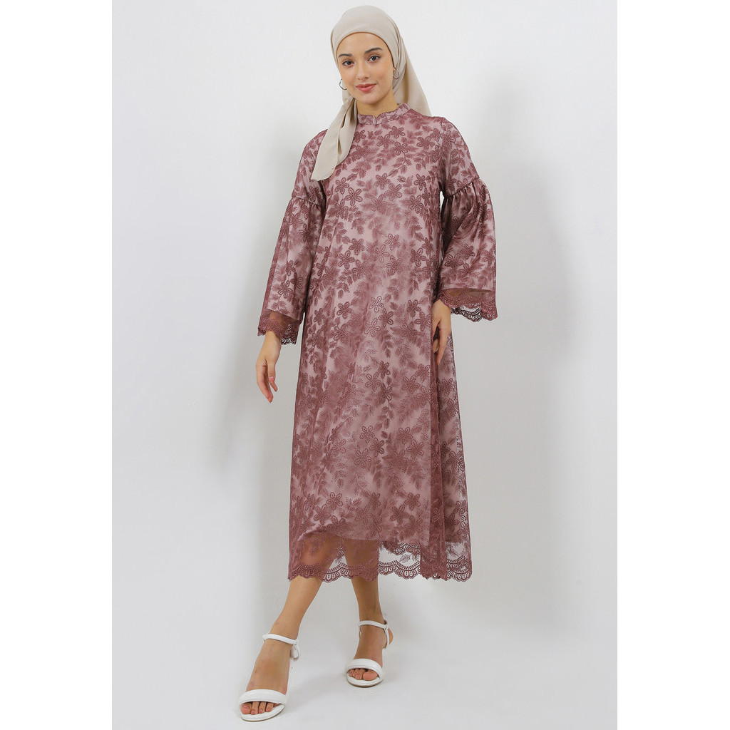 MFMW Nurbaiti Dress Gamis Brukat Maroon