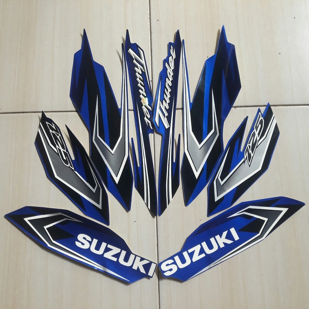 sticker striping motor thunder 125 2008 biru