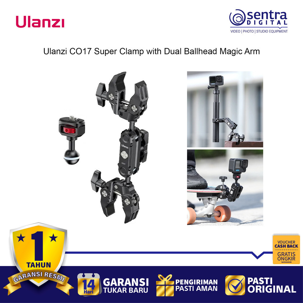 Ulanzi CO17 Super Clamp with Dual Ballhead Magic Arm C046GBB1