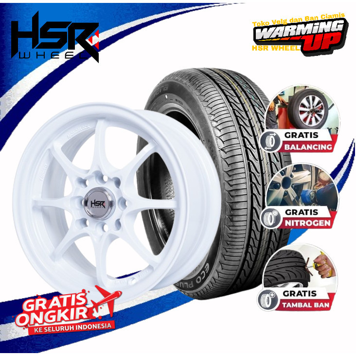 Paket Velg dan Ban Brio Agya Sigra Ayla Calya Ring 14 HSR HIROSHIMA R14 Lebar 6 + 175/65/14 Accelera