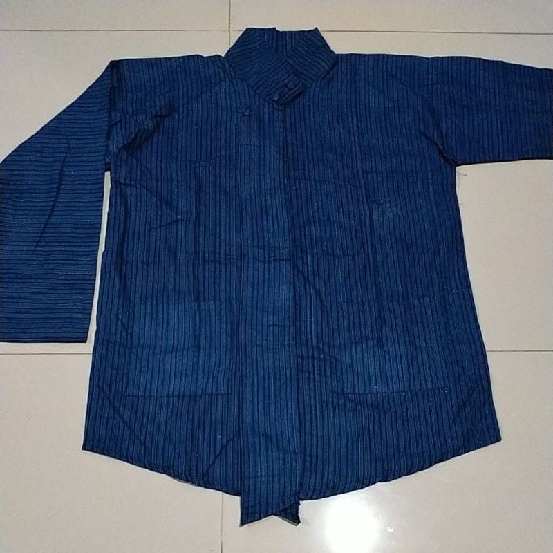 LURIK JAWA Baju Surjan Lurik Kecil Biru Baju Tradisional Jogja Solo Baju surjan lurik adat jawa Surj
