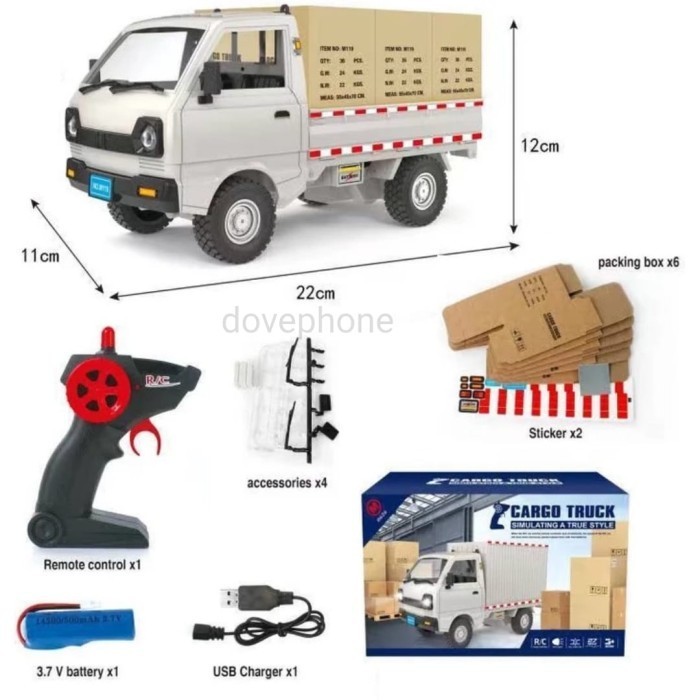 MAINAN MOBIL RC REMOTE KONTROL CARGO TRUK SUZUKI CARRY PICK UP BOX CAR - PICK UP, BATERAI BAWAAN