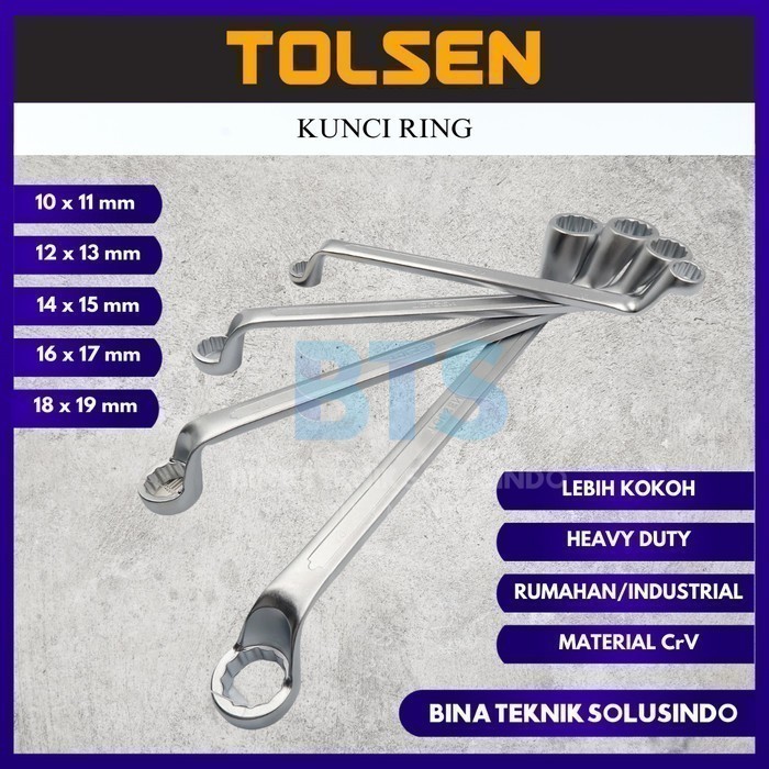 TOLSEN Kunci Double Ring Industrial CrV / Double Ring Wrench