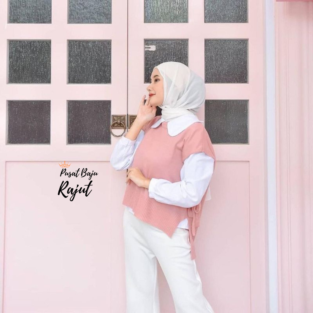 Rompi Rajut Andin / Andin Vest Knit Tali Samping Outer Wanita