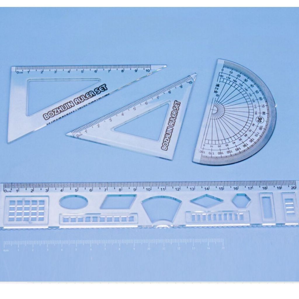 

SS - Penggaris Plastik Set 4in1 Ruler 1set Multifungsi Sekolah Kantor STY7004