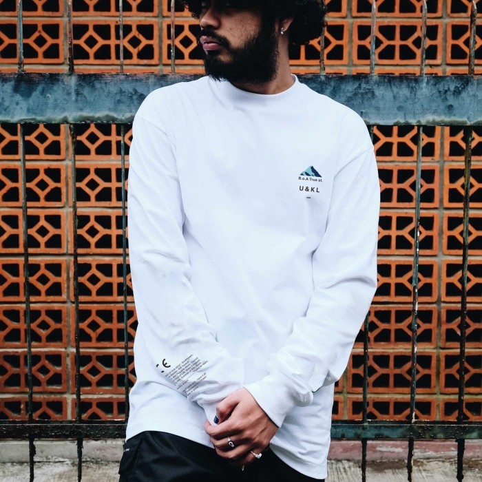 UNKL347 Kaos Longsleeves kaos Katun Lengan Panjang Motif Putih SUTO