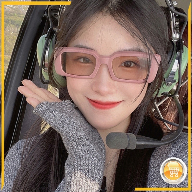 TOSERBA Kacamata Hitam Wanita Kaca Mata Kotak Vintage Sunglasses Gaya Korea Import Murah