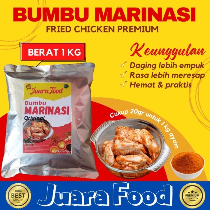 

Bumbu Marinasi Fried Chicken Berat 1 kg Merk Juara food