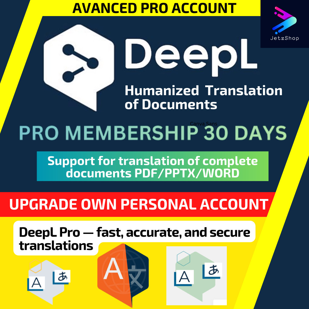 DeepL Pro Upgrade Own Existing Account 30 days | DeepL Translator fast, accurate, and secure transla