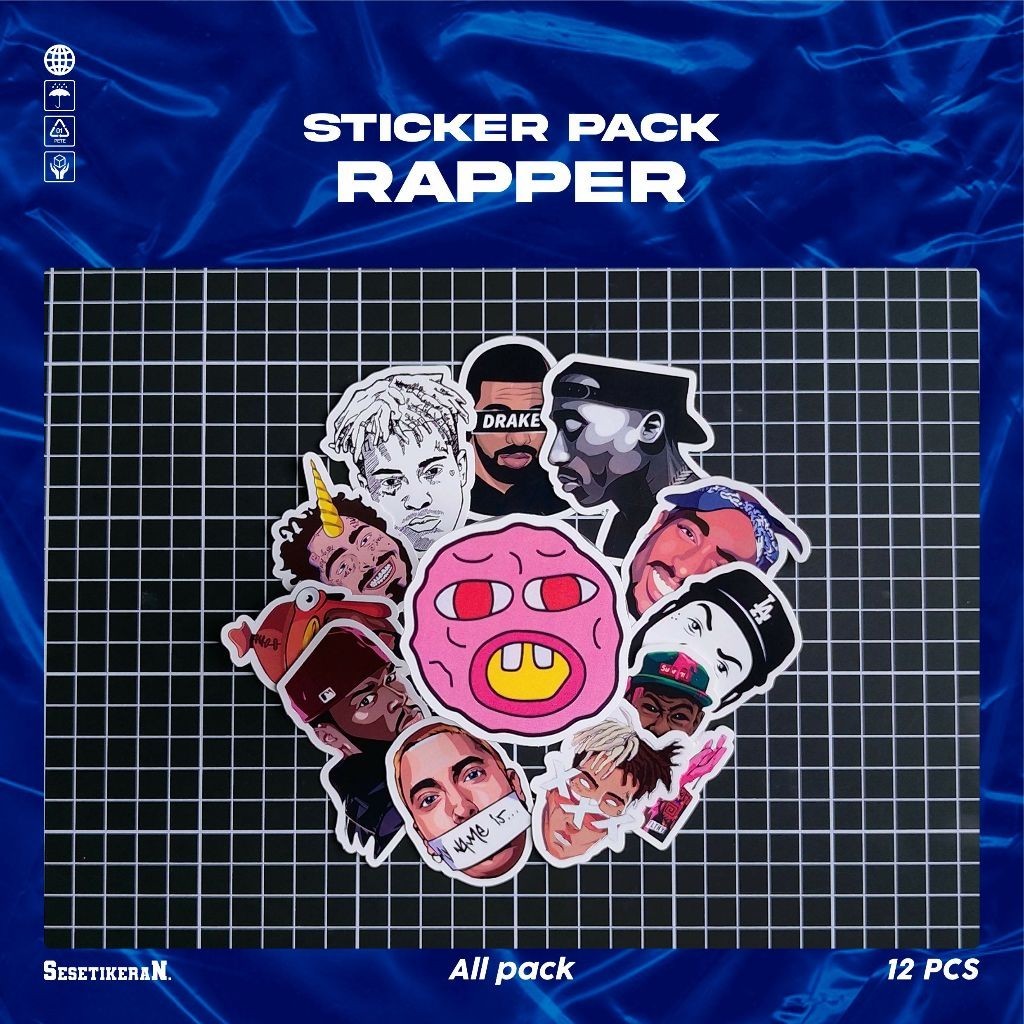 

COD✨ Sesetikeran Stiker Pack Stiker Rapper Colorfull Keren Untuk Koper Laptop Skateboard