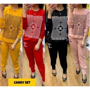 One Set Wanita Kekinian CANDY Outfit Fashion OOTD Premium