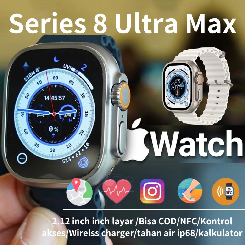 NEW RELEAS Smartwatch 8 Ultra Max Pro Bluetooth GPS NFC V5.2 Full Touch Screen 2.12 inch Waterproof 