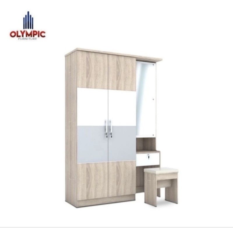 Lemari Pakaian Olympic LPMR NAVARO Lemari Baju Kaca Meja Rias