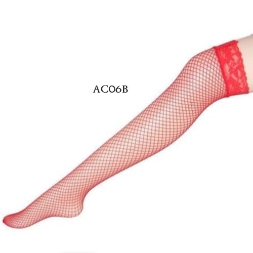Sleepwear Stocking Jaring Lingerie Stocking Merah Ac06B