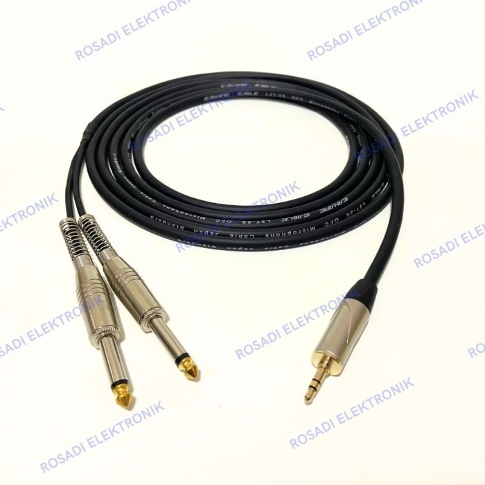 kabel audio splitter jack mini stereo 3.5mm to 2 akai mono 6.5mm