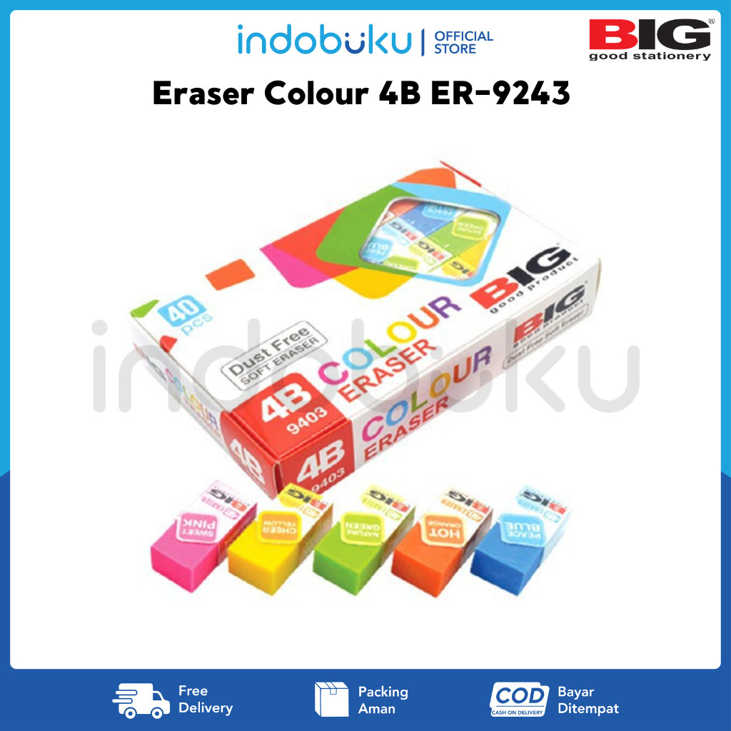 

Eraser Colour 4B BIG ER-9243 / Penghapus Warna Besar BIG ER-9243