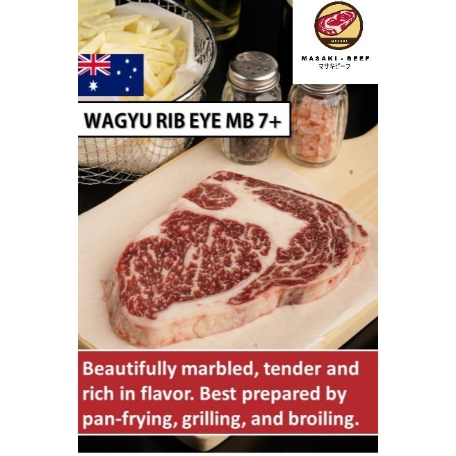 

Daging Sapi Wagyu Rib Eye MB7+ Beef Steak Import Australia