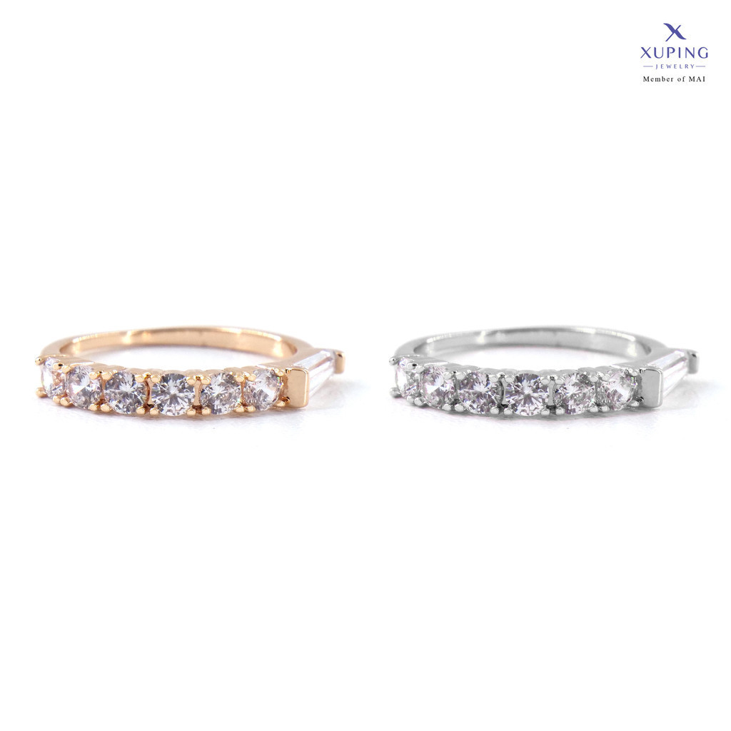 Xuping Cincin Casual Wanita Motif Kotak Mata Baris