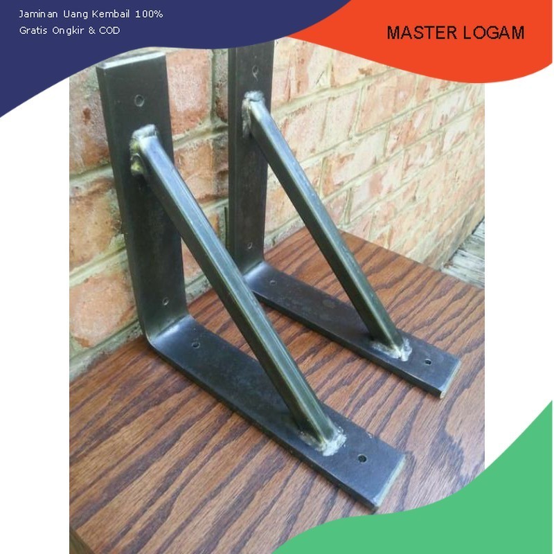 siku rak dinding besi siku 25cm x 40cm